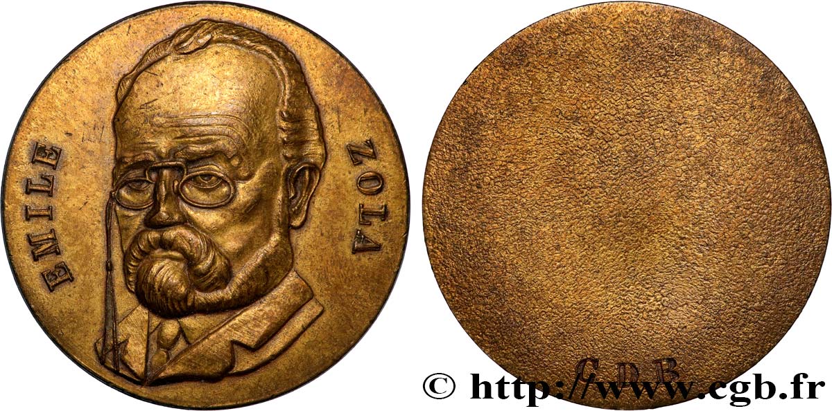 LITTÉRATURE : ÉCRIVAINS/ÉCRIVAINES - POÈTES Médaille, Emile Zola, Cercle du bibliophile TTB