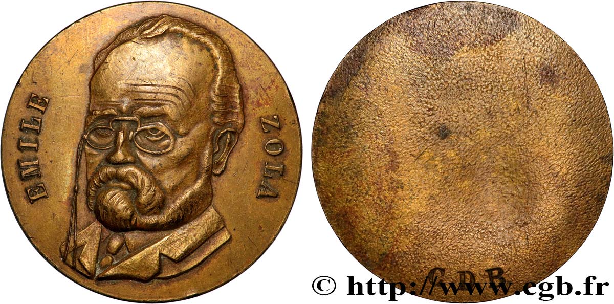 LITERATURE : WRITERS - POETS Médaille, Emile Zola, Cercle du bibliophile XF