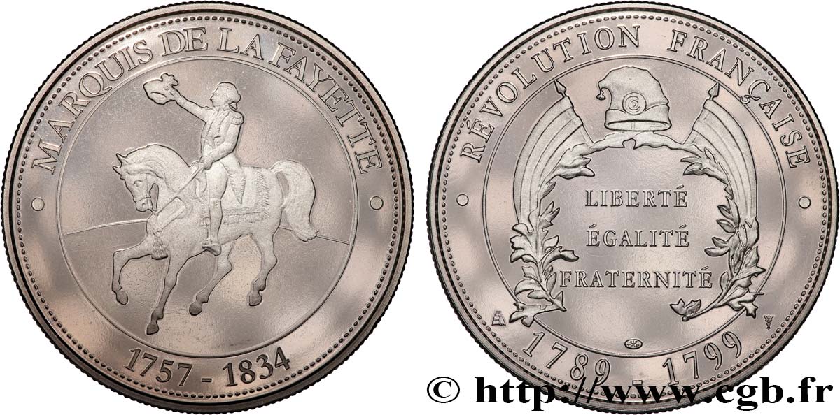 QUINTA REPUBLICA FRANCESA Médaille, Marquis de la Fayette EBC