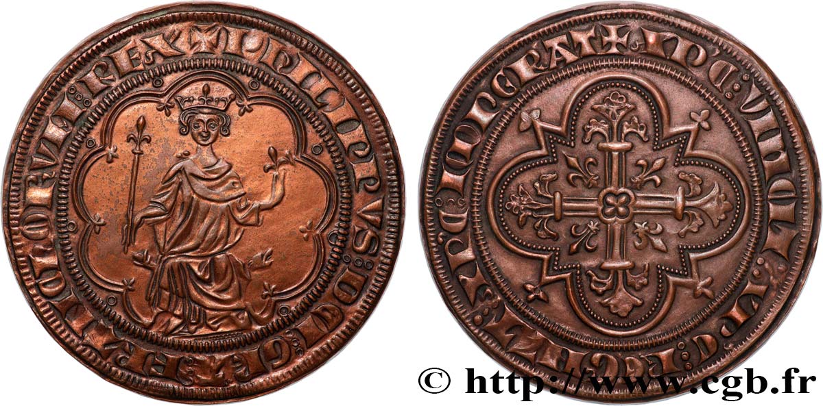 PHILIP IV &nbsp;THE FAIR&nbsp; Médaille, reproduction de la Masse d&nbsp;or, n°417 AU