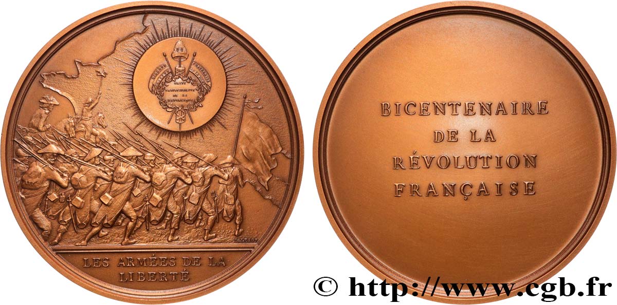 V REPUBLIC Médaille, Bicentenaire de la Révolution, Les armées de la liberté MS