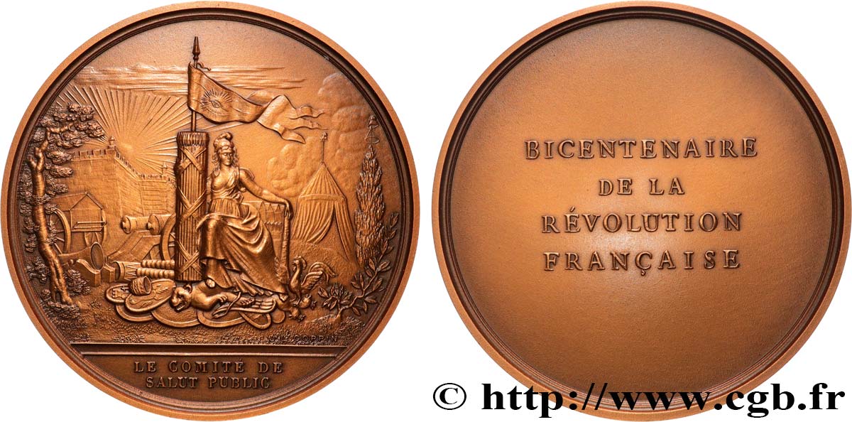 V REPUBLIC Médaille, Bicentenaire de la Révolution, Comité de salut public MS