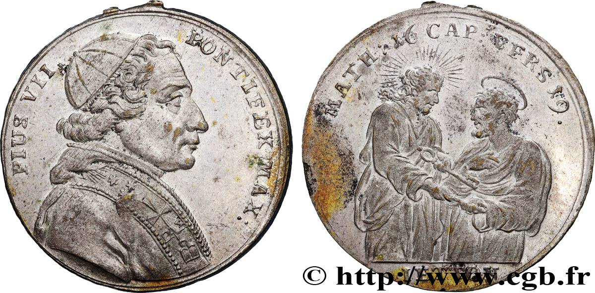 ITALIE - ÉTATS DU PAPE - PIE VII (Barnaba Chiaramonti) Médaille, Pape Pie VII TTB