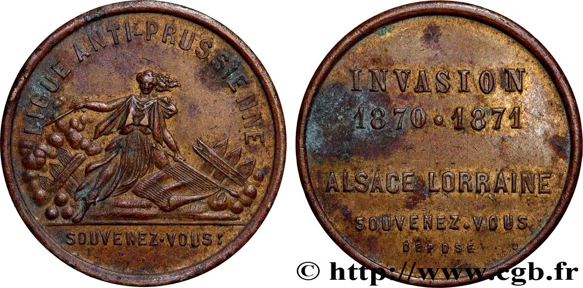 GUERRE DE 1870-1871 Médaille, Invasion prussienne TB+