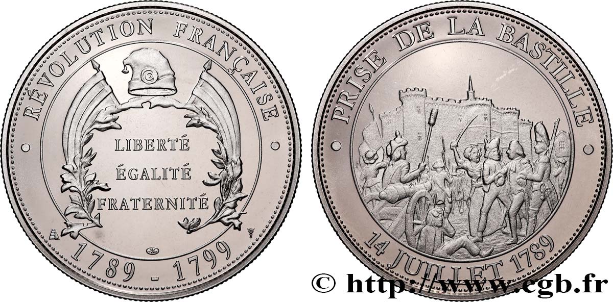 QUINTA REPUBLICA FRANCESA Médaille, Révolution Française, Prise de la Bastille SC