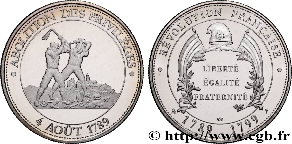 V REPUBLIC Médaille, Abolition des privilèges AU