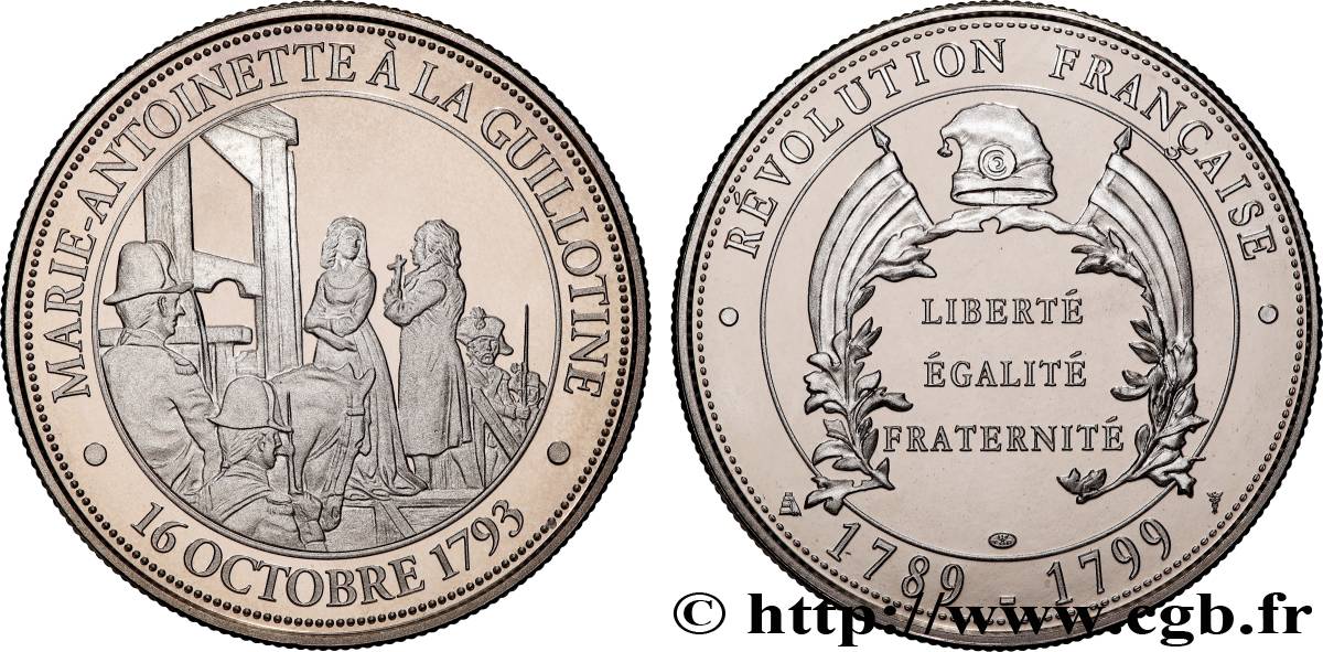 V REPUBLIC Médaille, Marie-Antoinette à la guillotine MS