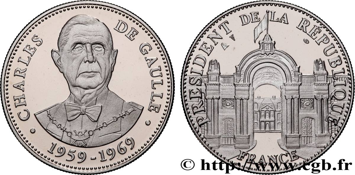 FUNFTE FRANZOSISCHE REPUBLIK Médaille, Charles de Gaulle, président de la République fST