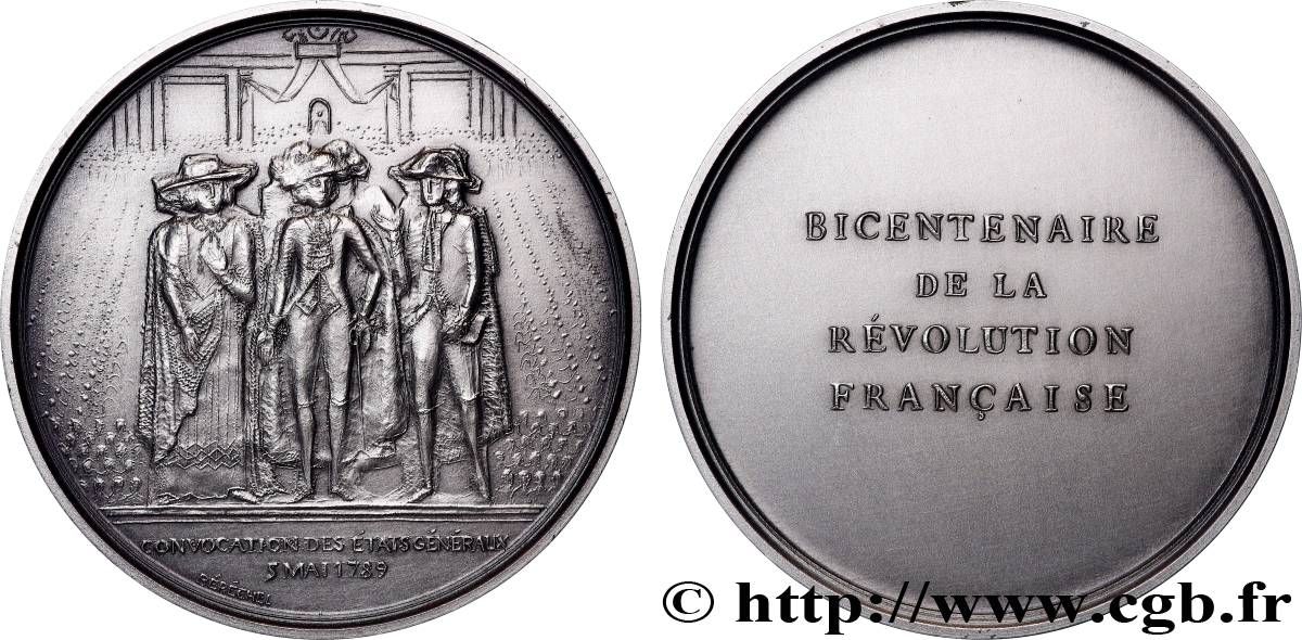 V REPUBLIC Médaille, Bicentenaire de la Révolution, Convocation des États généraux AU