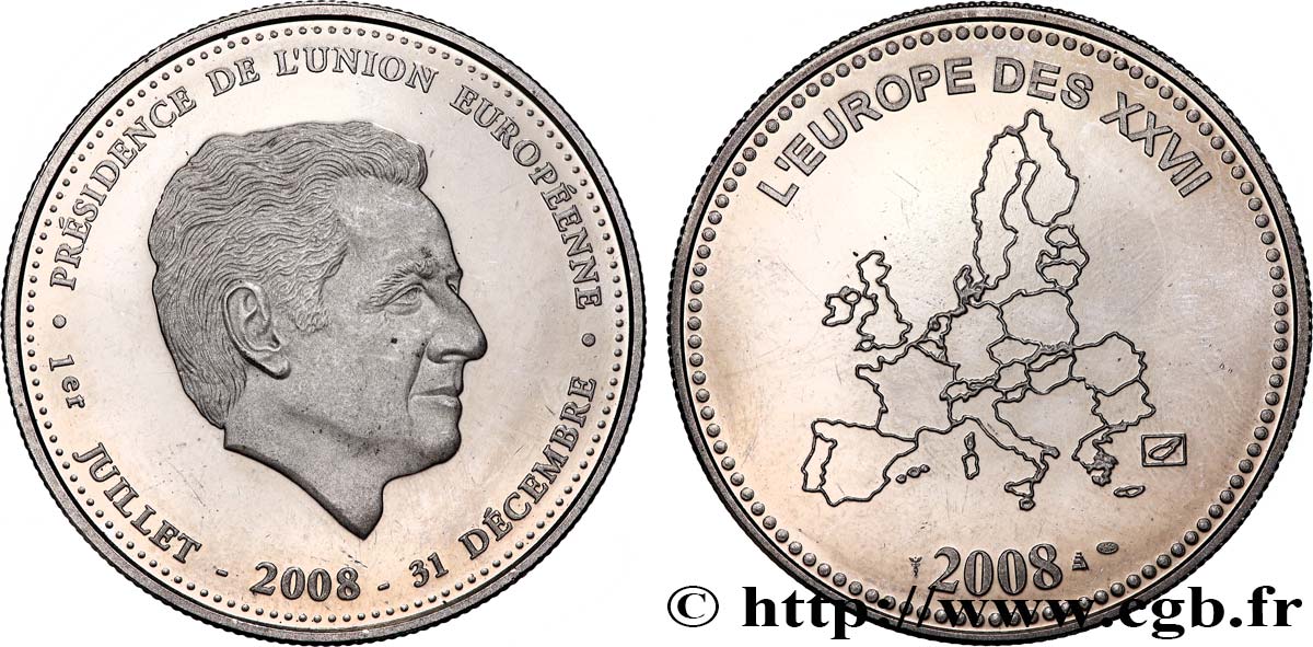 CINQUIÈME RÉPUBLIQUE Médaille, Présidence de l’Union Européenne SUP