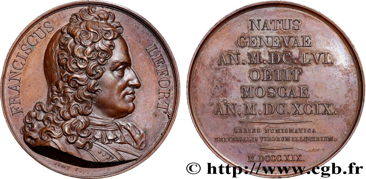 SÉRIE NUMISMATIQUE DES HOMMES ILLUSTRES Médaille, François Le fort AU