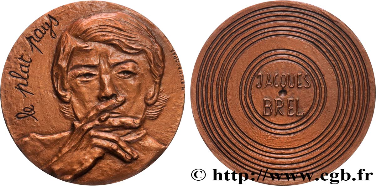 QUINTA REPUBLICA FRANCESA Médaille, Jacques Brel EBC