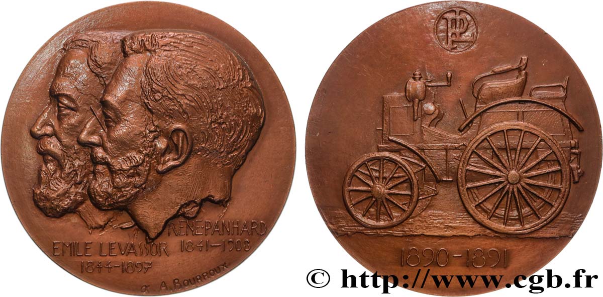 SCIENCES & SCIENTIFIQUES Médaille, René Panhard et Émile Levassor EBC