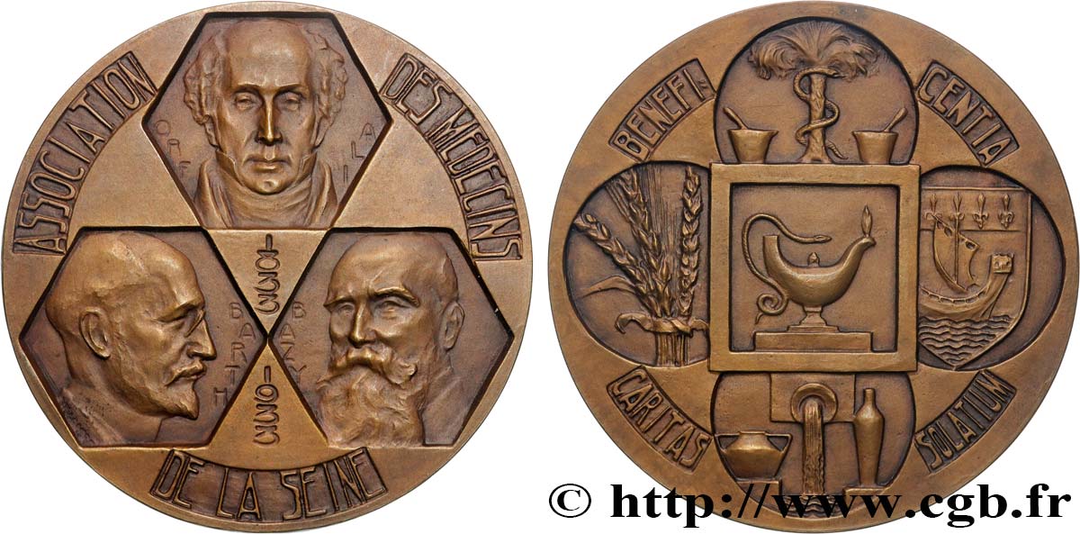 III REPUBLIC Médaille, Association des médecins de la Seine AU