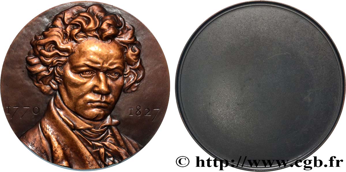 ARTISTS : ENGRAVORS, PAINTERS, SCULPTORS Médaille, Ludwig van Beethoven, refrappe AU