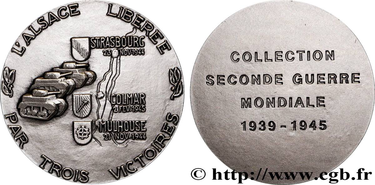 QUINTA REPUBLICA FRANCESA Médaille, Collection seconde guerre mondiale, L’Alsace libérée EBC