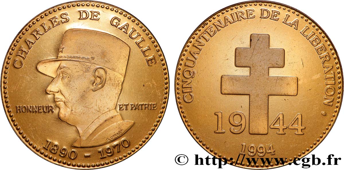 V REPUBLIC Médaille, Charles de Gaulle AU