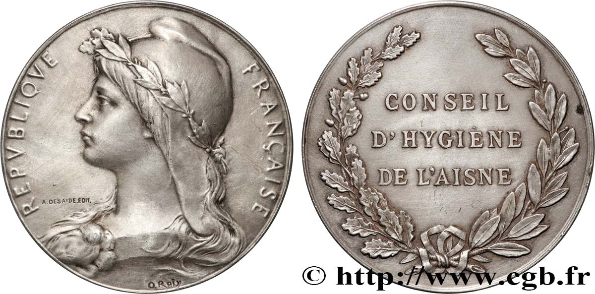 MEDICINE - MEDICAL SOCIETIES - DOCTORS Médaille, Conseil d’hygiène de l’Aisne AU