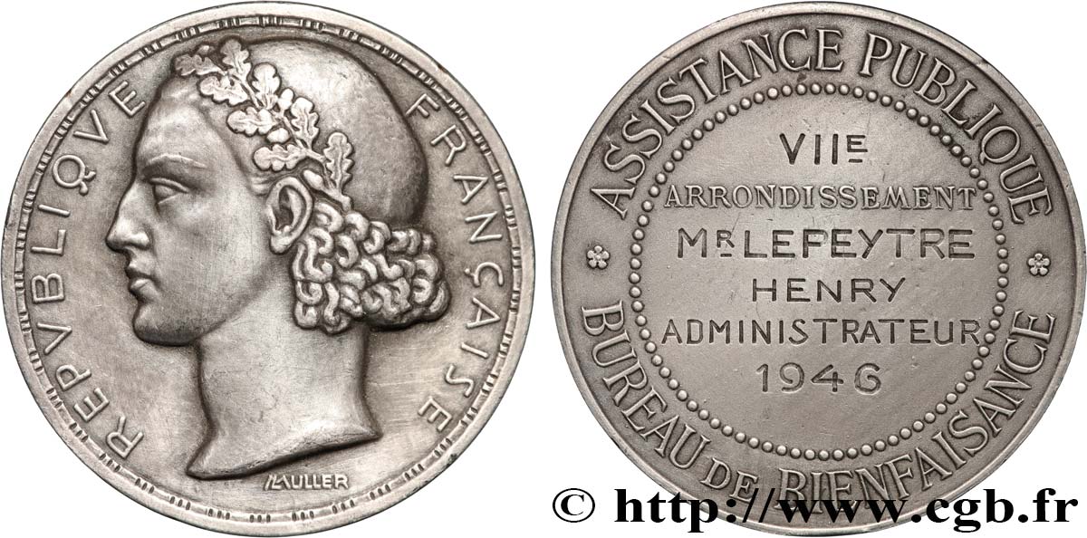 QUARTA REPUBBLICA FRANCESE Médaille, Bureau de bienfaisance q.SPL