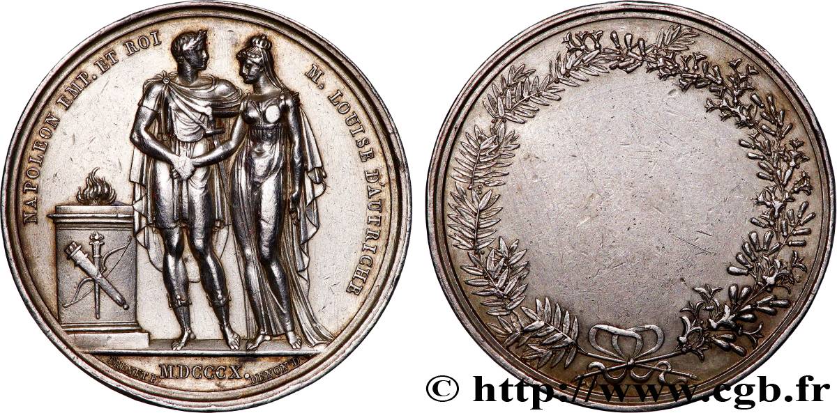 GESCHICHTE FRANKREICHS Médaille de mariage, Napoléon Ier et Marie-Louise d’Autriche SS