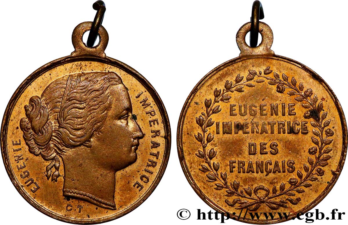 SECOND EMPIRE Médaillette, Eugénie impératrice TTB