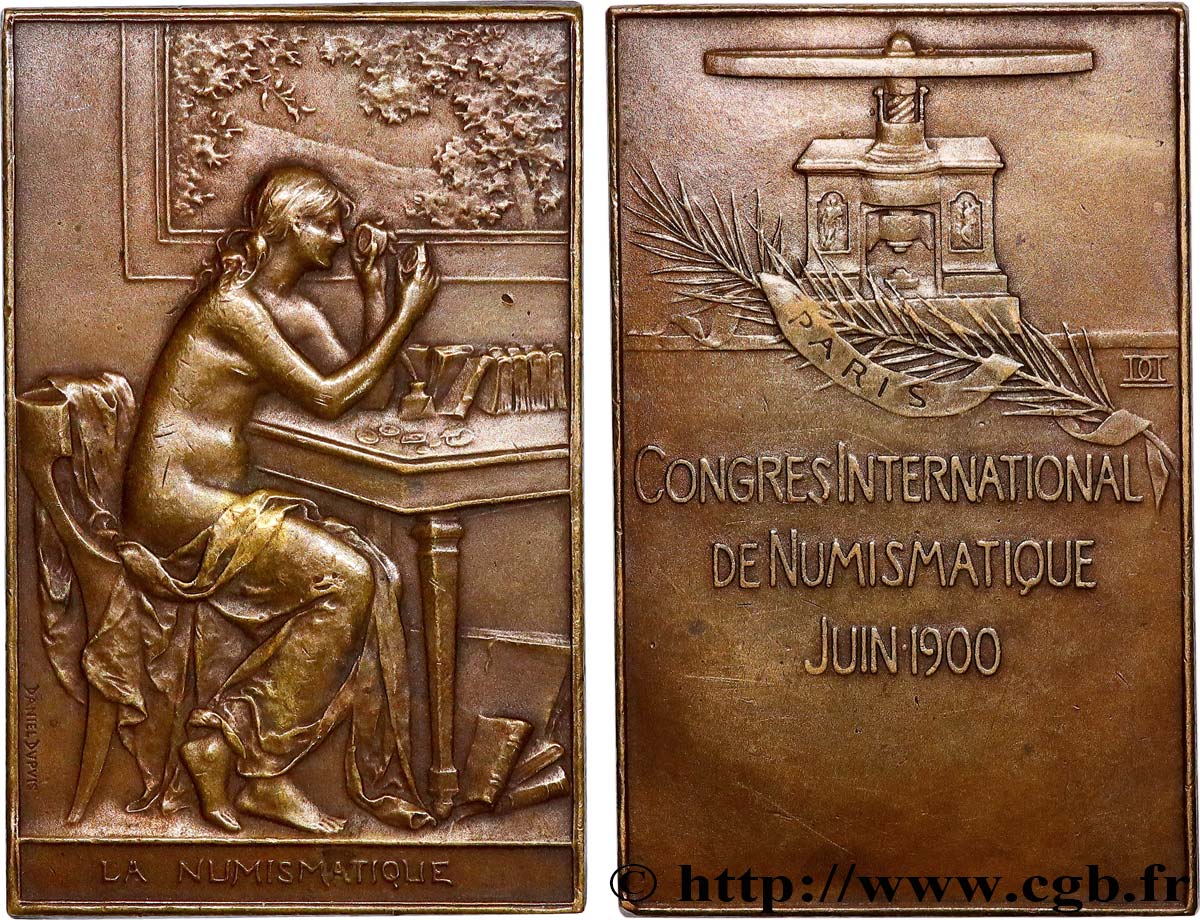 TERZA REPUBBLICA FRANCESE Plaquette, La Numismatique, Congrès international de numismatique BB