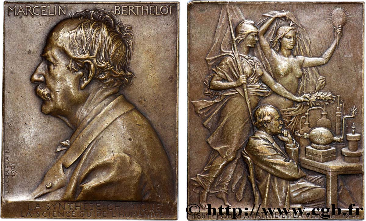 DRITTE FRANZOSISCHE REPUBLIK Plaquette, Marcelin Berthelot SS