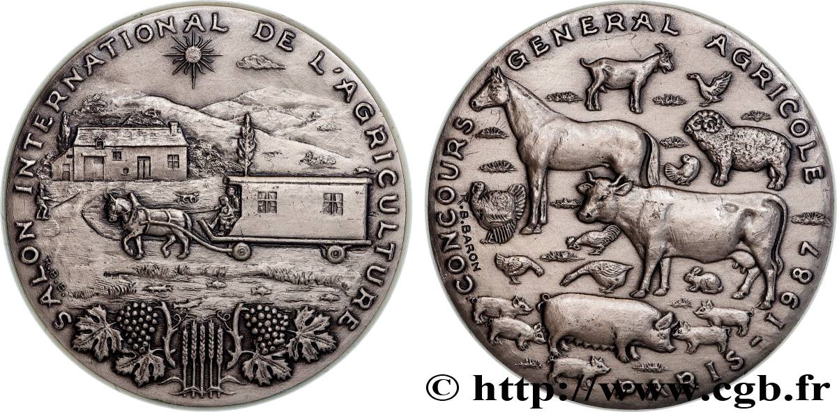 FUNFTE FRANZOSISCHE REPUBLIK Médaille, Concours général agricole VZ