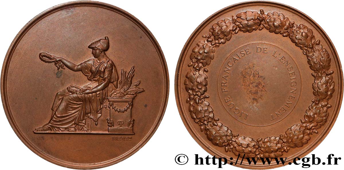 QUINTA REPUBLICA FRANCESA Médaille, Ligue française de l’enseignement MBC+
