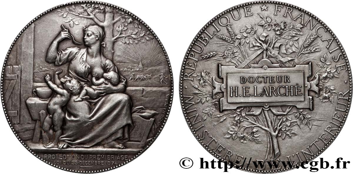 TERZA REPUBBLICA FRANCESE Médaille, Protection du premier âge BB/q.SPL