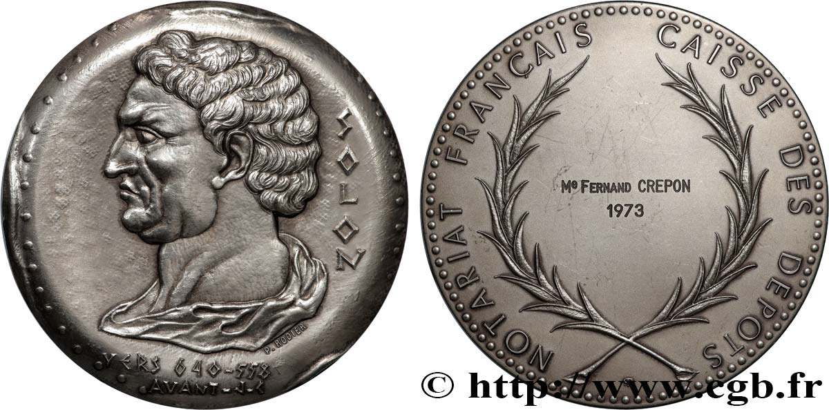 NOTAIRES DU XXe SIECLE Médaille, Solon, Notariat français VZ/fVZ