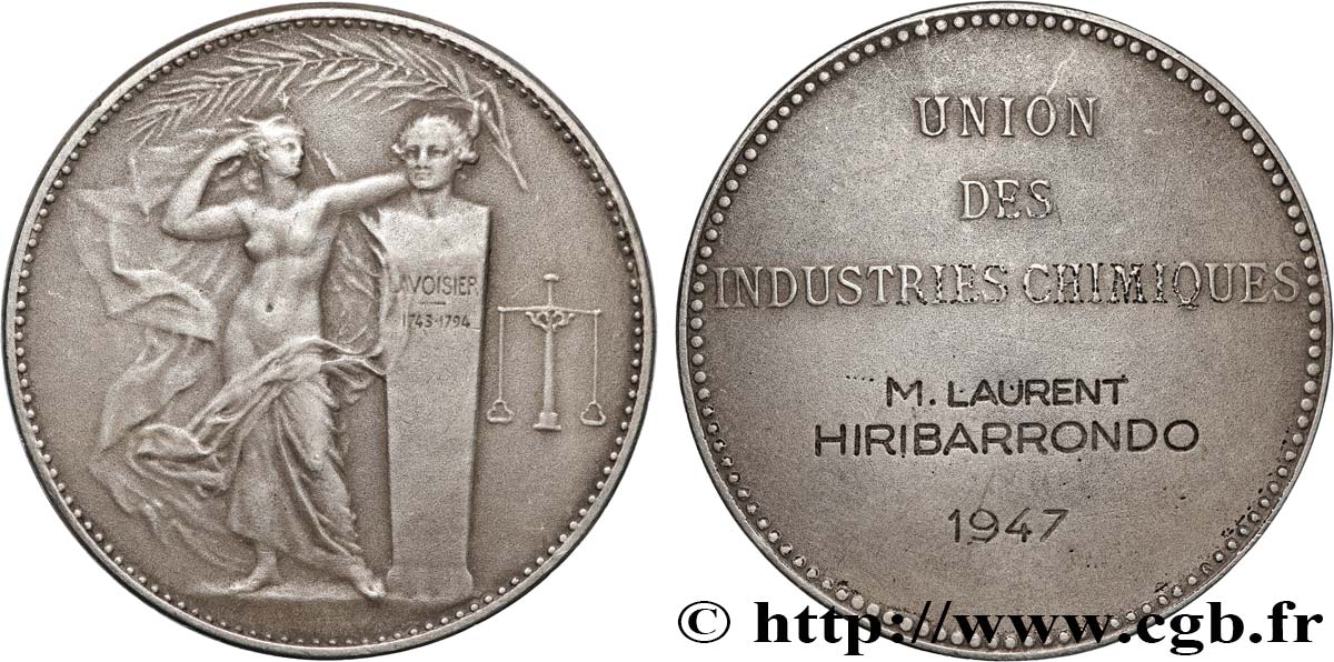 INDUSTRIE LOURDE Médaille de récompense, Union des industries chimiques BB/q.SPL