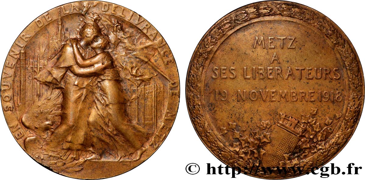 III REPUBLIC Médaille, Souvenir de la délivrance de Metz XF