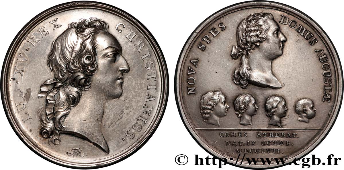 LOUIS XV DIT LE BIEN AIMÉ Médaille, Naissance du Comte d Artois (futur Charles X) TTB+