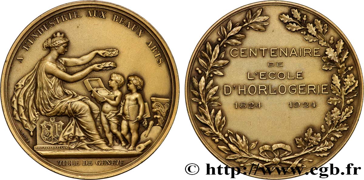 SWITZERLAND Médaille, Centenaire de l’école d’horlogerie AU/AU