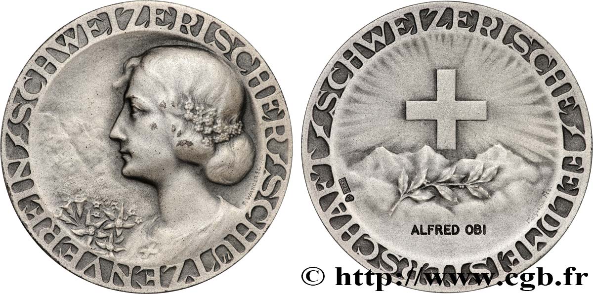 SWITZERLAND Médaille, Société suisse des carabiniers, Maîtrise fédéral de campagne AU/AU