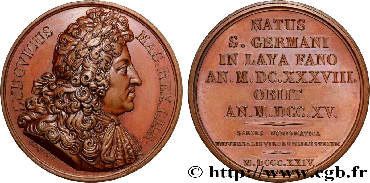 SÉRIE NUMISMATIQUE DES HOMMES ILLUSTRES Médaille, Louis XIV q.SPL