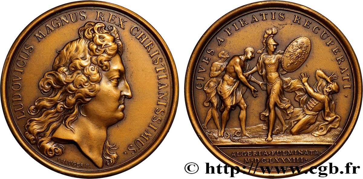 LOUIS XIV  THE SUN KING  Médaille, Bombardement d’Alger, refrappe VZ