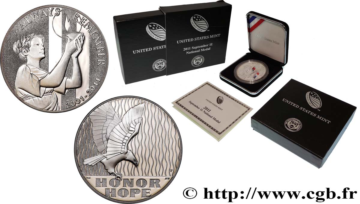 UNITED STATES OF AMERICA Médaille, Always remember, Commémoration du 11 septembre Proof set