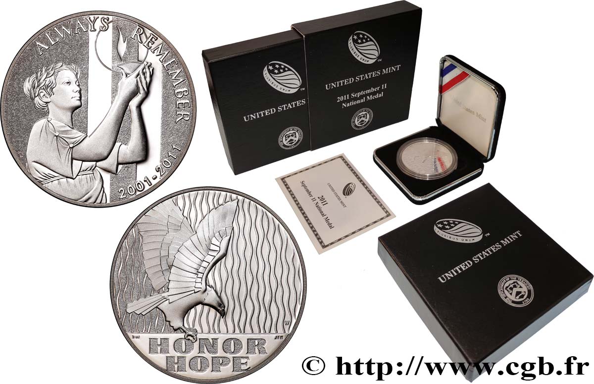 UNITED STATES OF AMERICA Médaille, Always remember, Commémoration du 11 septembre Proof set