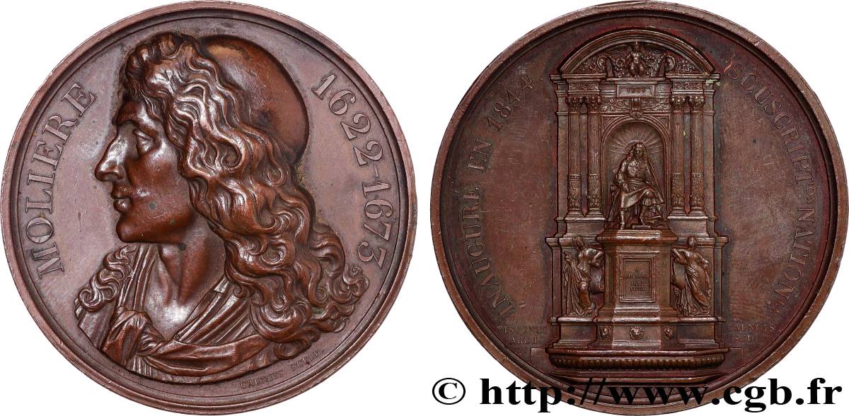 LOUIS-PHILIPPE I Médaille, Inauguration de la fontaine Molière XF