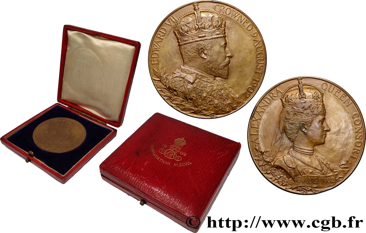 GREAT-BRITAIN - EDWARD VII Médaille, Couronnement d’Édouard VII et Alexandra AU