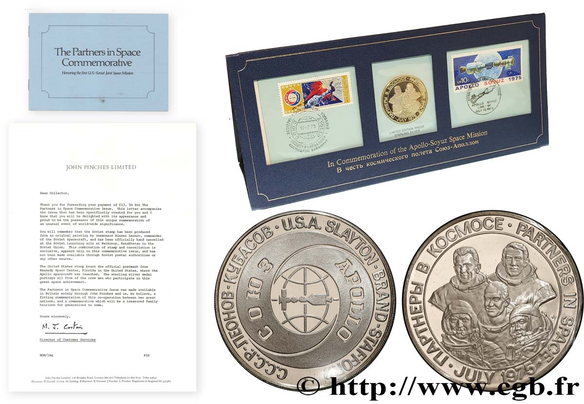 ESTADOS UNIDOS DE AMÉRICA Carte médaille, Commémoration de l’Apollo-Soyuz Space Mission FDC