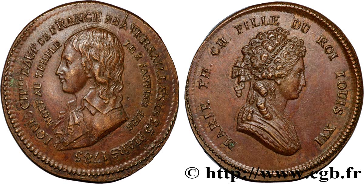 MARIE-ANTOINETTE, REINE DE FRANCE Médaille, Commémoration de la mort du dauphin Louis Charles MBC+