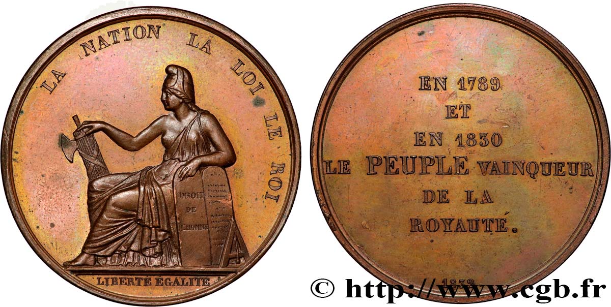 LUIS FELIPE I Médaille, Le peuple vainqueur de la royauté EBC