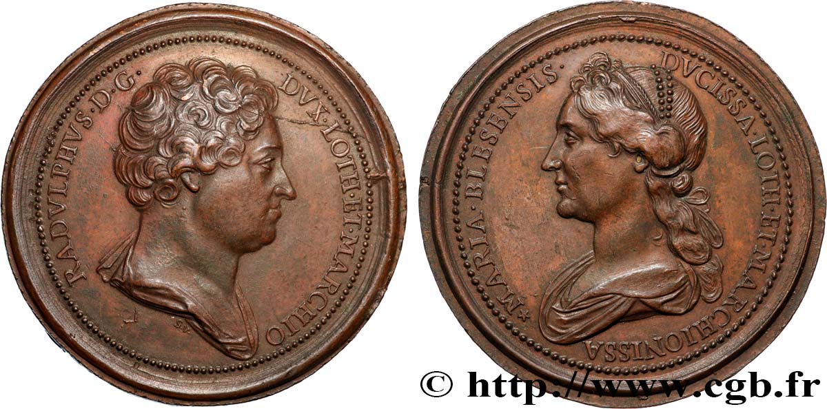 FILIPPO VI OF VALOIS Médaille, Raoul le Vaillant et Marie de Blois q.SPL