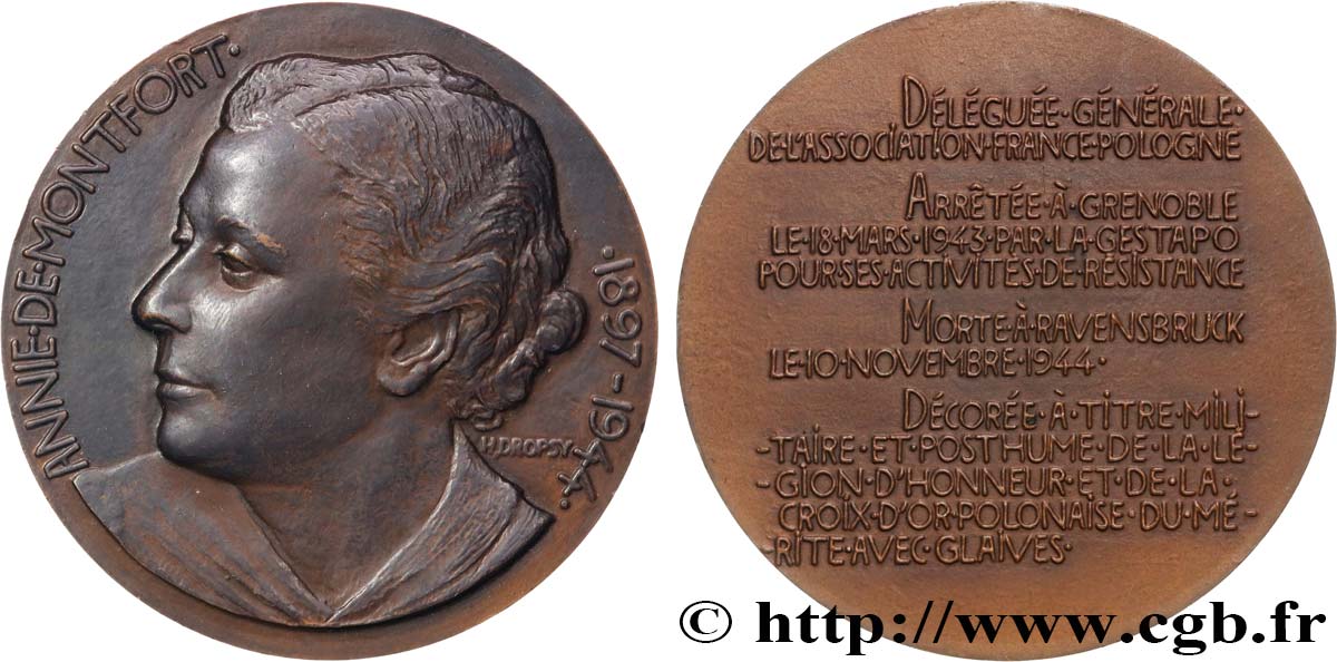 LITERATURE : WRITERS - POETS Médaille, Annie de Montfort SPL