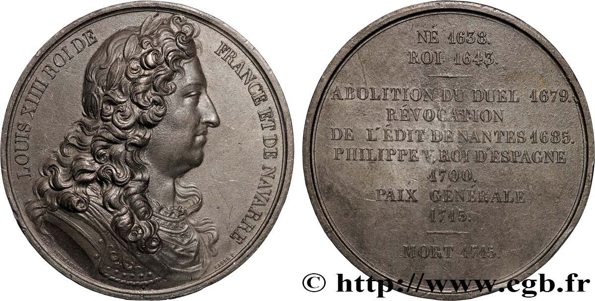 LOUIS-PHILIPPE Ier Médaille, Roi Louis XIV TTB