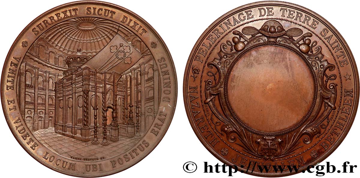 TROISIÈME RÉPUBLIQUE Médaille, Pèlerinage de Terre Sainte SPL