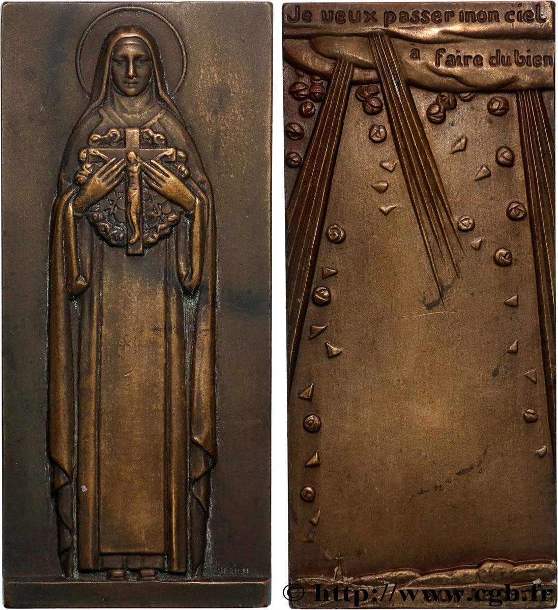 TERZA REPUBBLICA FRANCESE Plaquette, Sainte Thérèse de Lisieux BB